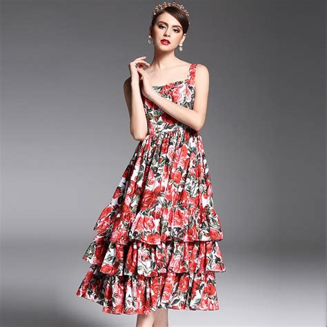 2017 Newest Summer Fashion Designer Runway Dress Womens Spaghetti