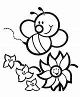 Bee Coloring Preschool Printable Bumble Animals Kindergarten Leave sketch template