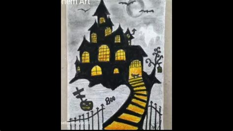 Haunted House Drawing For Halloween Perili Ev Izimi Cad Lar