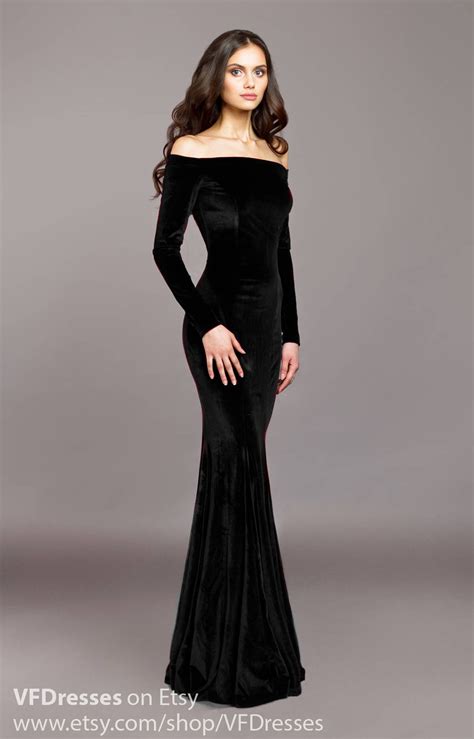 black velvet dress black dress special occasion dress sexy etsy