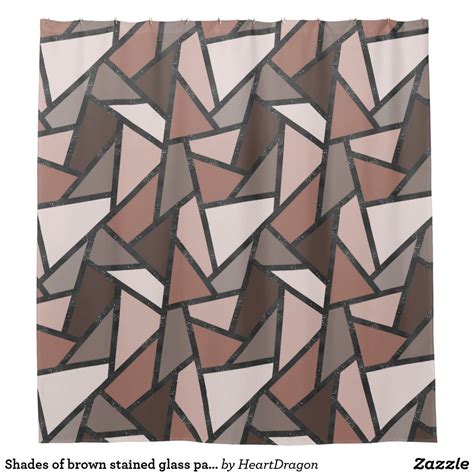 Shades Of Brown Stained Glass Pattern Shower Curtain Custom Shower