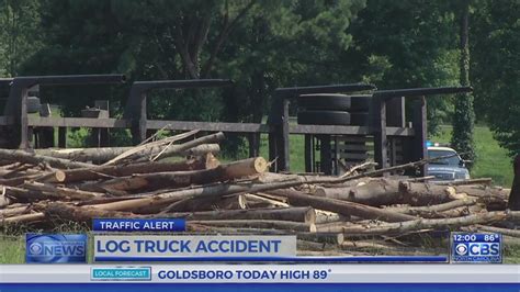 Logging Truck Flips Spills Cargo On I 440 Westbound Near Cary Youtube