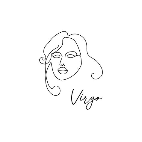 Astrology Zodiac Sign Virgo Horoscope Symbol In Line Art Style Isolated On White Background