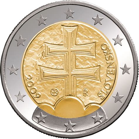 Slovensko 2 Euro 2009 2 Euro Coin From Slovakia Stock Photo Download