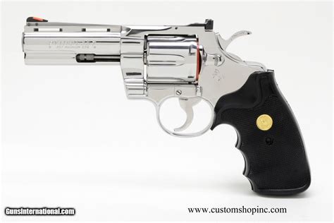 Colt Python 357 Mag 4 Inch Bright Stainless Finish Like New In Blue