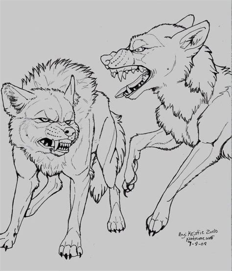 Drawings Of Wolves Fighting