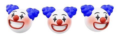 Premium Photo 3d Emoticon Clown Circus Smiling With Red Nose White