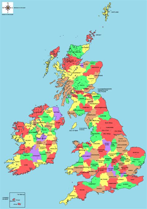 The Historic Counties Of The Uk And Ireland County Names In Capitals