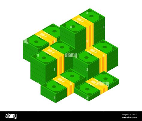 pile of cash isometric dollar banknote icon stacked 3 d dollar bundle vector illustration