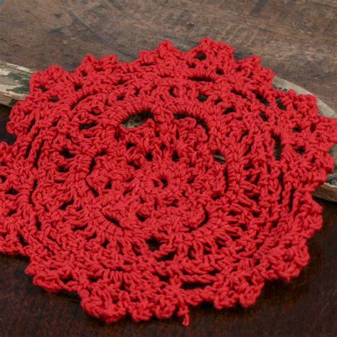 Red Round Crocheted Doilies Crochet And Lace Doilies Home Decor