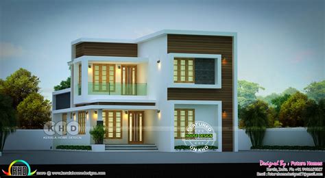 Beautiful Contemporary Flat Roof 1736 Sq Ft Kerala Home Design And