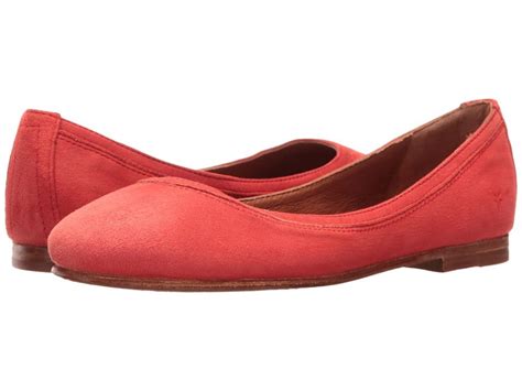 Frye Carson Ballet Coral Suede Womens Flat Shoes