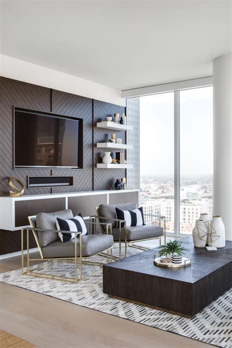 Contemporary Living Room With Skyline View Hgtv