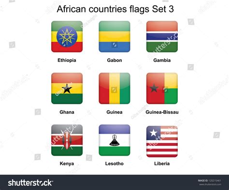 Buttons African Countries Flags Set 3 Stock Illustration 120215461