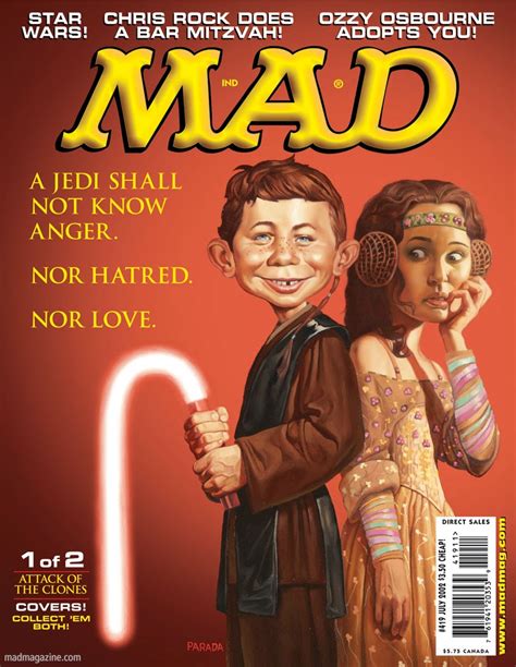 Picture Of The Day Mad Magazine Cover July 2002 Features Star Wars