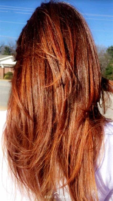 Blonde highlights on natural copper hair. Auburn hair with copper highlights in 2019 | Balayage hair ...