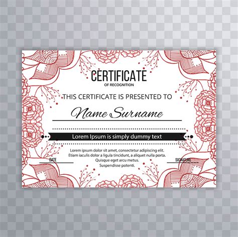 Abstract Floral Certificate Template Design 237630 Vector Art At Vecteezy