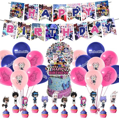 Buy 32 Pcs Gacha Life Theme Birthday Party Decorationsparty Supply Set