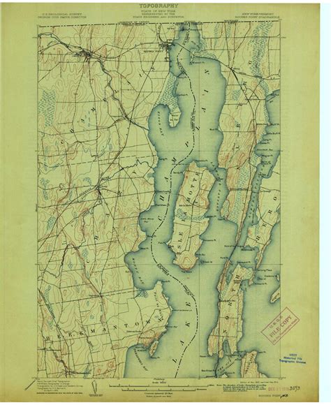 Rouses Point New York 1907 1913 Usgs Old Topo Map Reprint 15x15 Vt