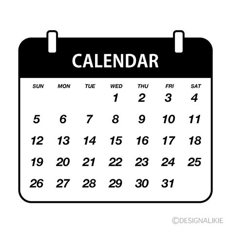 Calendar Black And White Free Png Image｜illustoon