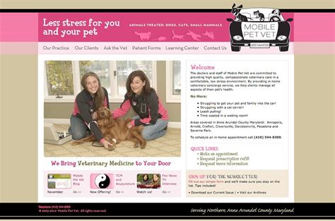 Our mobile vet facilities are fully equipped to provide pet vaccinations and whatever solutions your pets need at the convenient of your home. Portfolio: Medical Website Design | Mobile Pet Vet