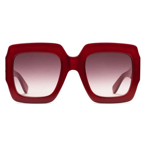 gucci square acetate sunglasses red gucci eyewear avvenice
