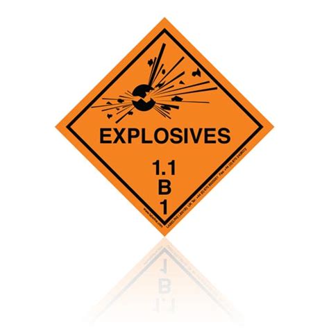 Class 1 Explosive 1 1B Hazard Warning Diamond Placard