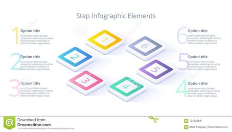 Business Process Chart Infographics With 6 Step Segments Isometric 3d