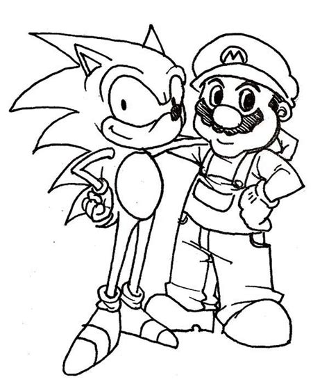 Sonic The Hedgehog And Mario Coloring Page : Kids Play Color