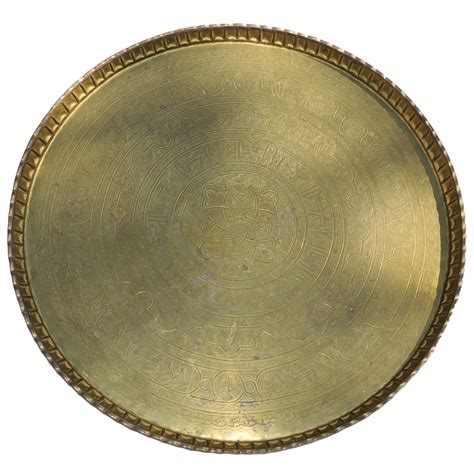 Aidy loves the shape with higher edges on the sides. Vintage 1950s Moroccan Brass Tray Table from tolw on Ruby Lane