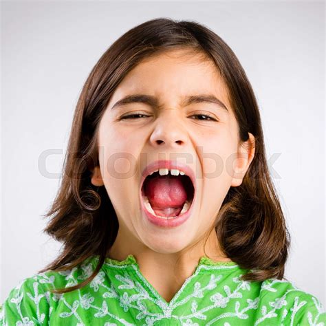 Girl Yelling Stock Image Colourbox
