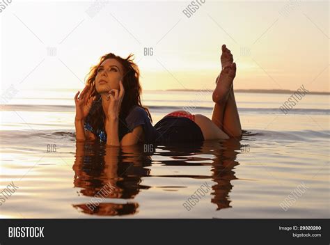 Sexy Girl Sunset Water Image Photo Free Trial Bigstock