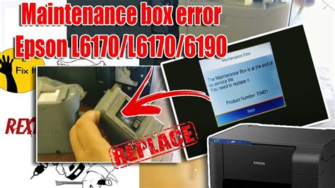Maintenance Box Error Epson L6170l61706190 Printer Youtube