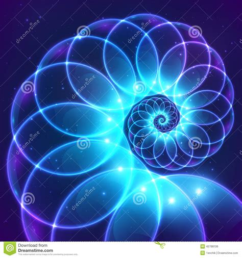 Blue Abstract Vector Fractal Cosmic Spiral Stock Vector Image 45768106