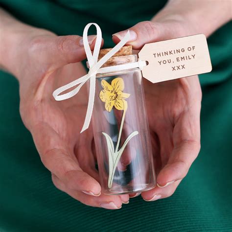 Miniature Daffodil Keepsake Message Bottle By Bombus