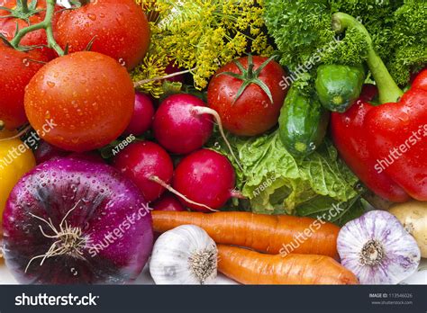 Group Of Vegetables Closeup View Stock Photo 113546026 Shutterstock