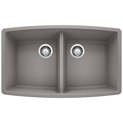 Blanco Performa Silgranit Undermount 33 In X 20 In Metallic Gray