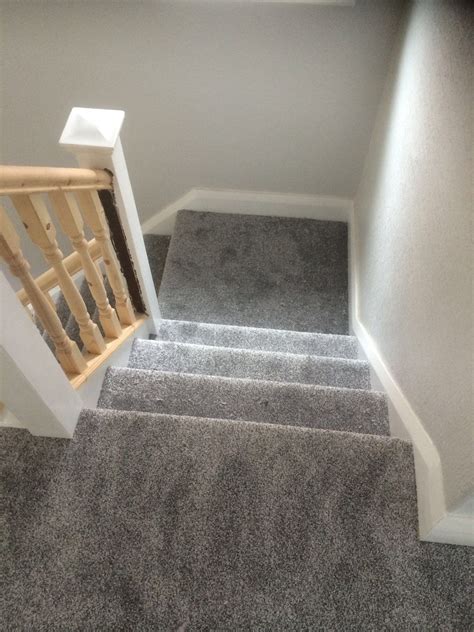 Dark Grey Stairs Carpet Supplied And Fitted By Out And About Carpets In