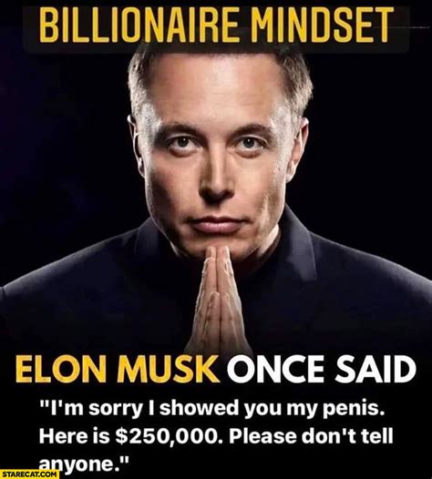 billionaire mindset elon musk once said i m sorry i showed you my genitals heres 250 k please