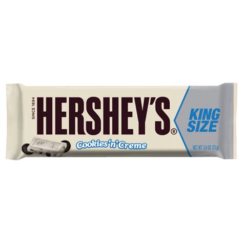 HERSHEY'S Cookies 'n' Creme Candy Bar, King Size (Pack of 18), HERSHEY ...