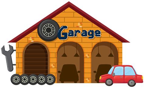 A Garage On White Background 433641 Vector Art At Vecteezy