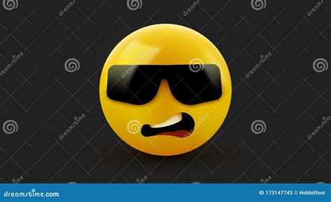 Face With Sunglasses Emoji Emoticon With Dark Sunglasses Like A Boss Cartoon Vector