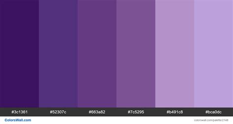 Purple Colors Palette 3c1361 52307c 663a82 Colorswall