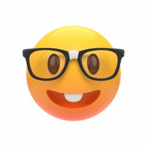 Emoji Emoticon Sticker Face Nerd Geek Glasses 3d Illustration