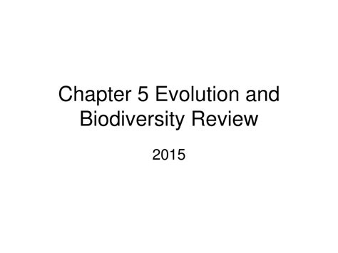 PPT Chapter 5 Evolution And Biodiversity Review PowerPoint