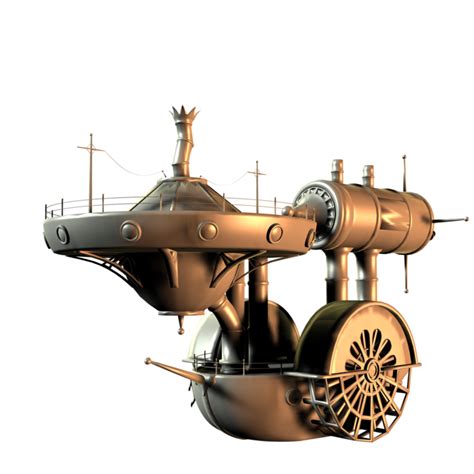 A Futuristic Steam Powered Boat Steampunk Airship Steampunk