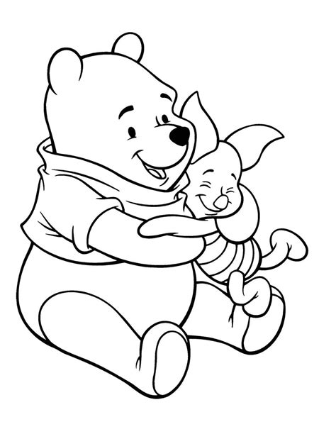 Winnie The Pooh Care With Piglet Coloring Page Birthday coloring