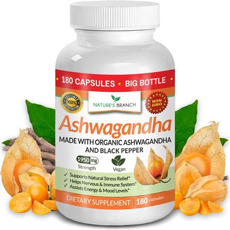 Buy Ashwagandha With Black Pepper 180 S 1950mg Maximum Strength For