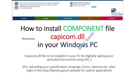 Patent Application In India Capicomdll Installation Procedure In