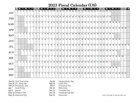 2023 Fiscal Calendar Usa Free Printable Templates